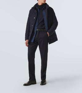 Herno Paneled cashmere-blend down jacket