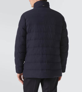 Herno Paneled cashmere-blend down jacket