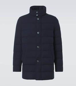 Herno Paneled cashmere-blend down jacket