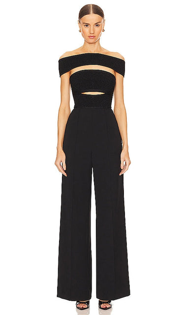 Herve Leger Lila Jumpsuit in Black - Combinaison Herve Leger Lila en noir - Herve Leger 黑色连衣裤 - Herve Leger Lila Overall in Schwarz - Herve Leger Lila 점프수트 - Tuta Herve Leger Lila in nero