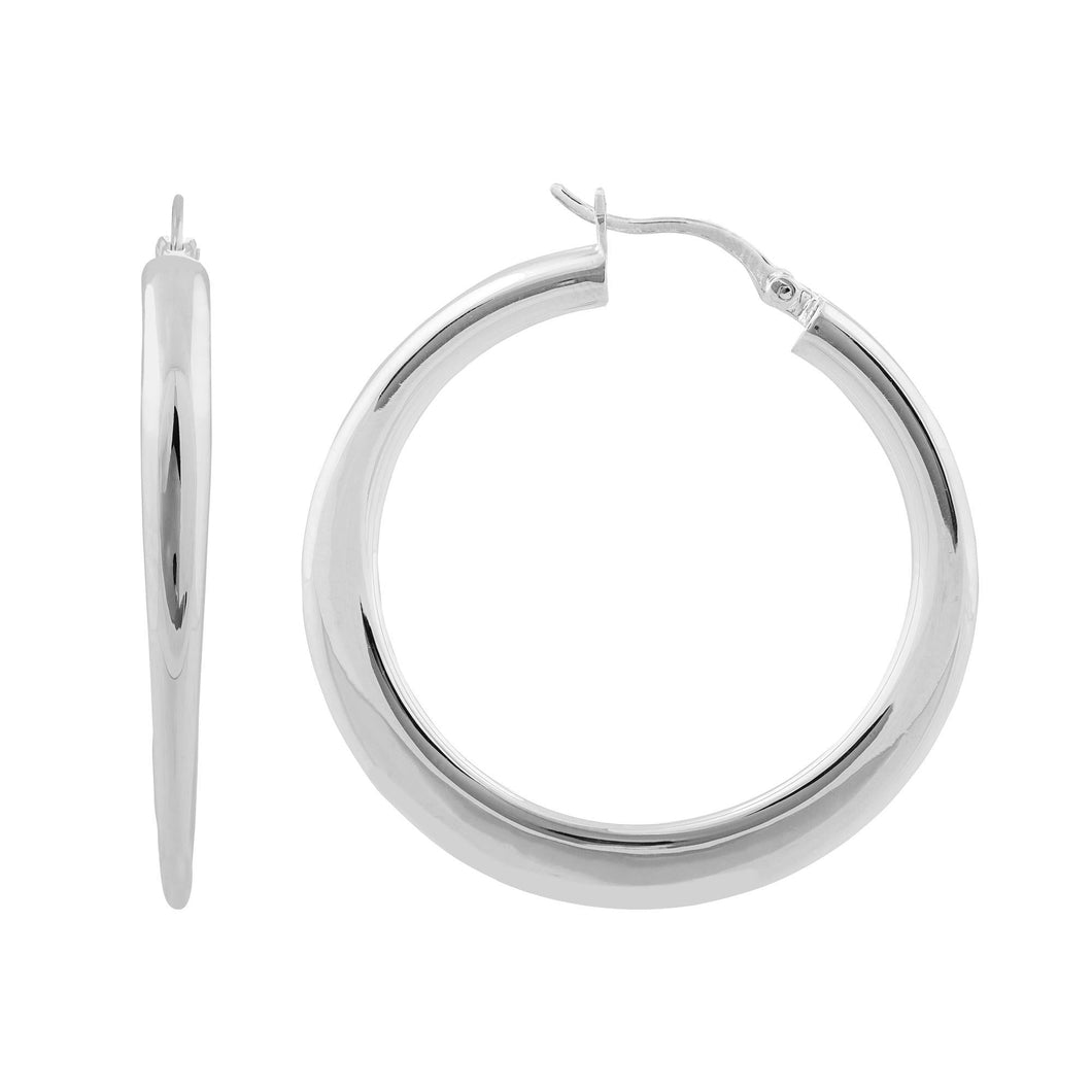 High Polished Tapered Hoop Earrings