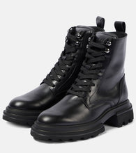 Hogan Benisa leather combat boots