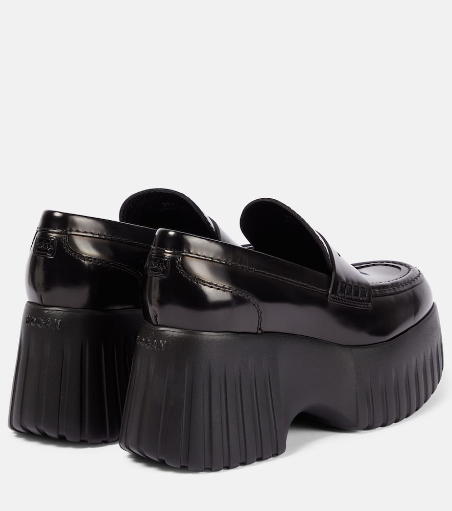 Hogan H-Stripes wedge leather loafers