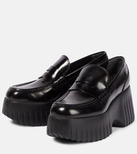 Hogan H-Stripes wedge leather loafers