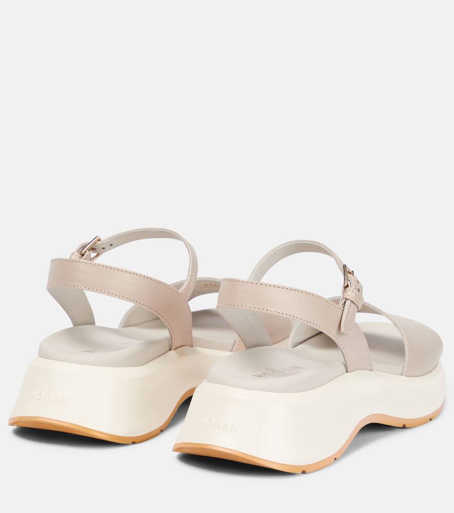Hogan H598 leather platform sandals