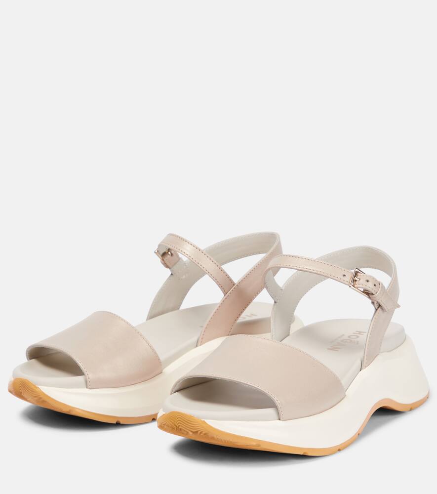 Hogan H598 leather platform sandals