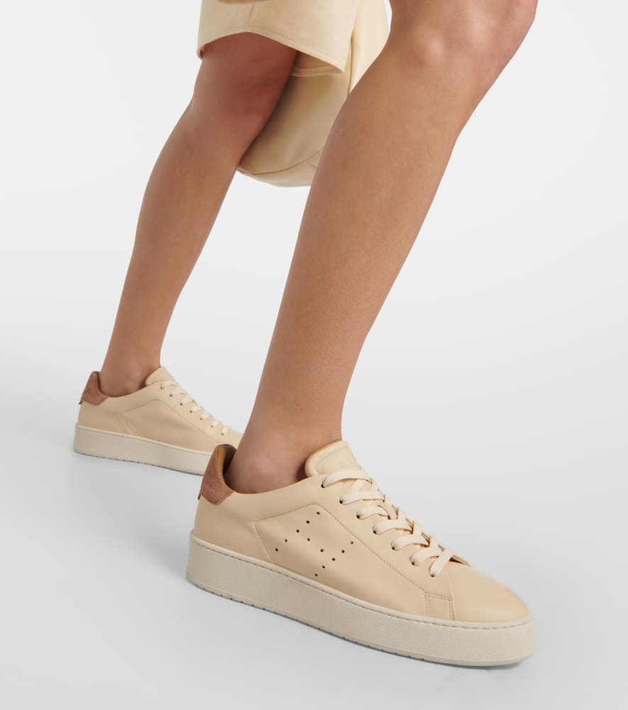 Hogan H672 suede-trimmed leather sneakers