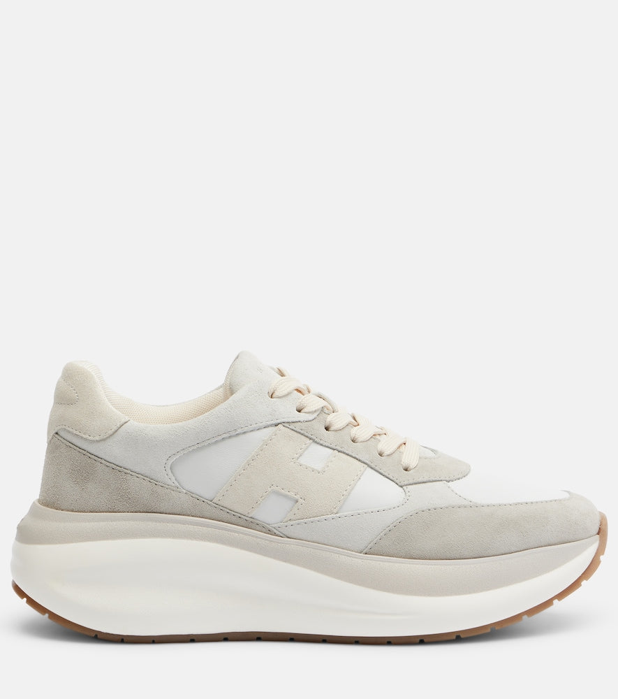 Hogan H696 suede and leather platform sneakers