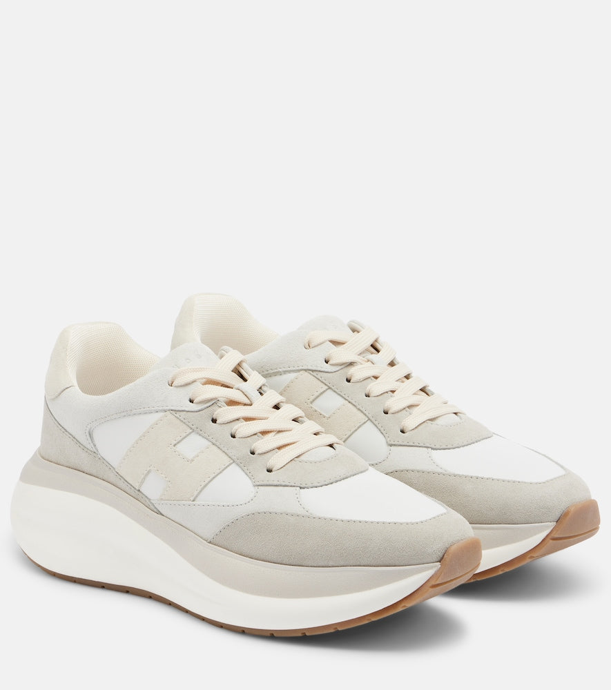 Hogan H696 suede and leather platform sneakers