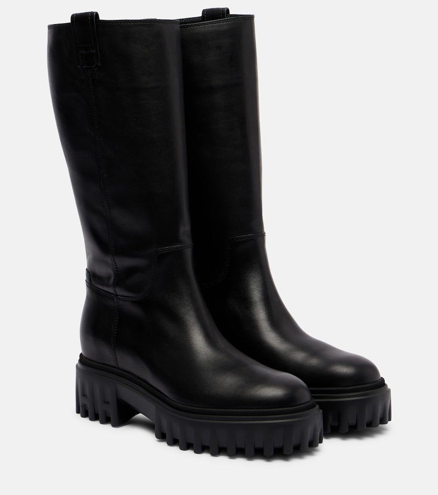 Hogan H700 leather mid-calf boots