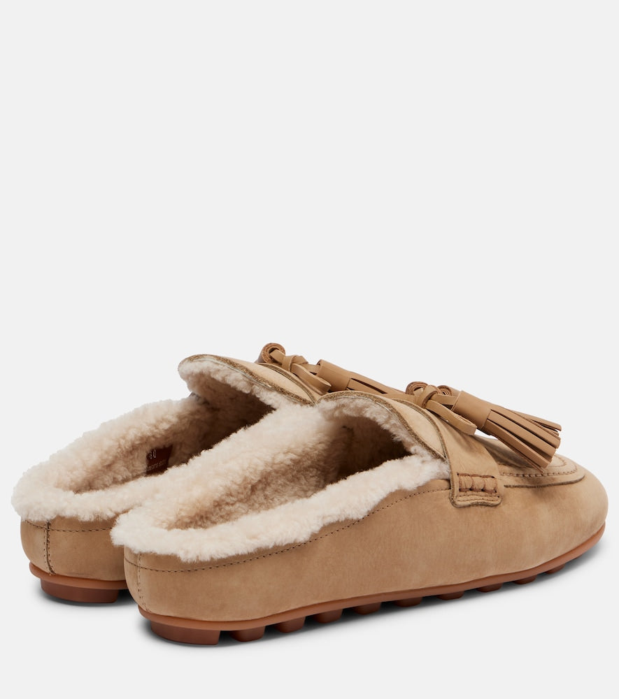 Hogan Hogan H693 shearling-lined leather mules
