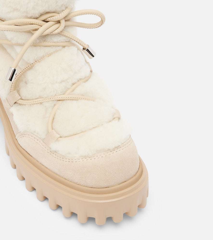 Hogan Hogan H700 shearling-trimmed suede ankle boots
