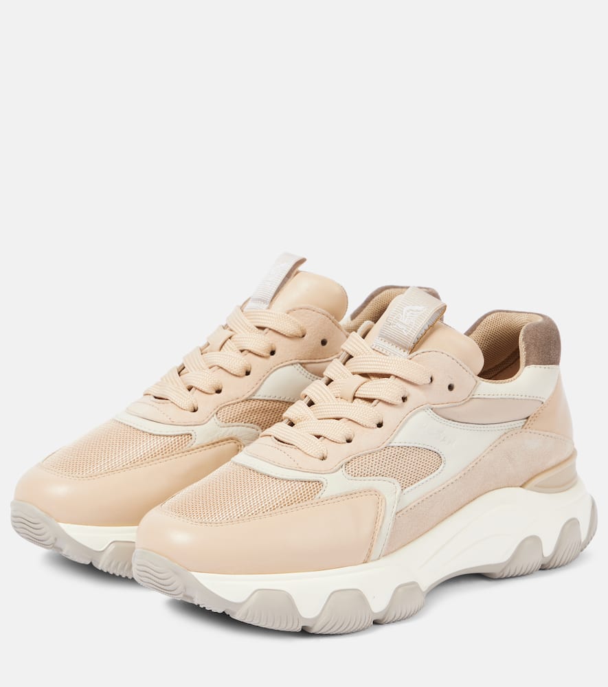 Hogan Hyperactive suede-trimmed leather sneakers