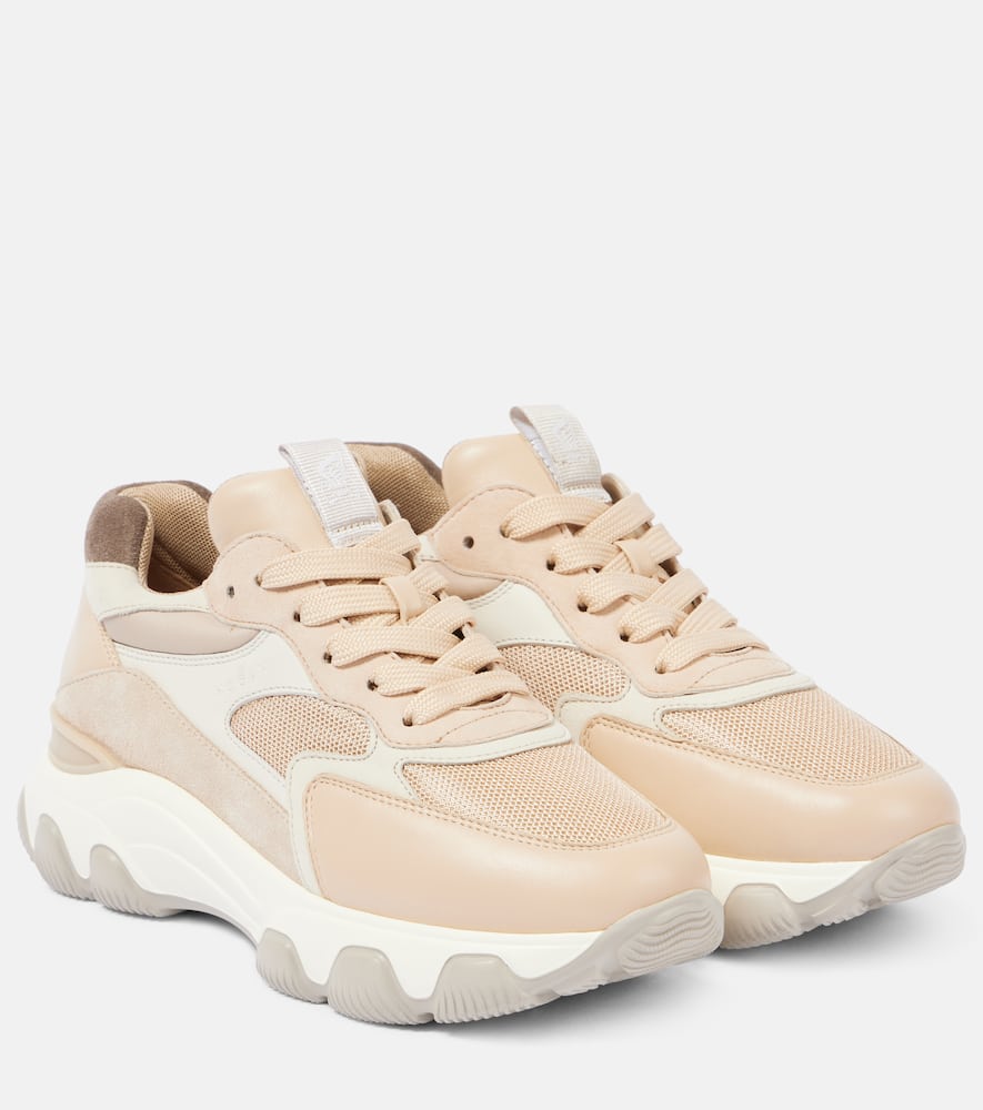 Hogan Hyperactive suede-trimmed leather sneakers