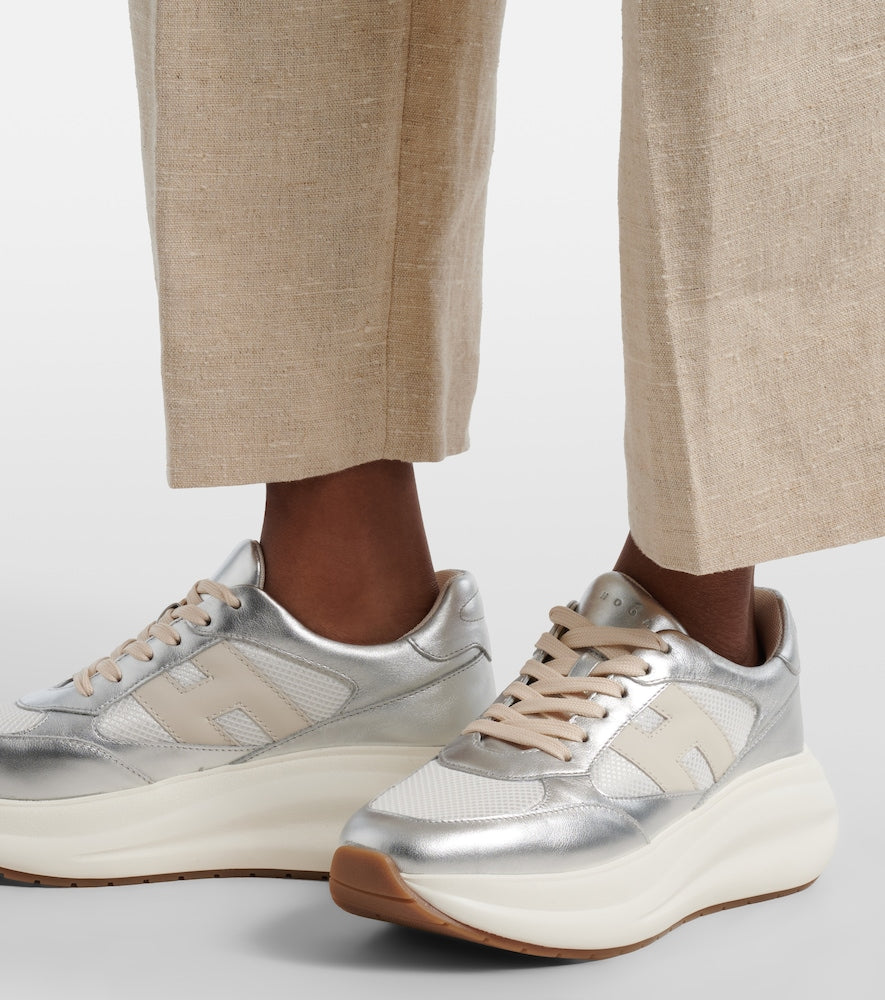 Hogan Maxi I Active leather-trimmed sneakers