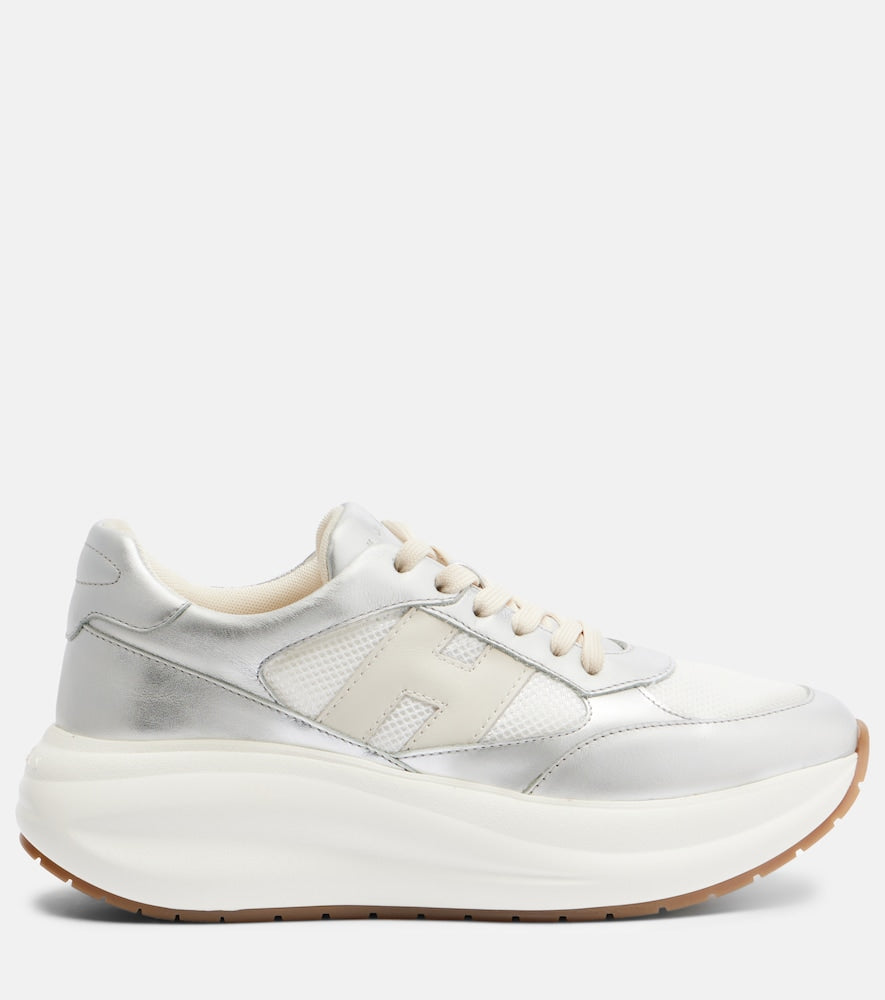Hogan Maxi I Active leather-trimmed sneakers