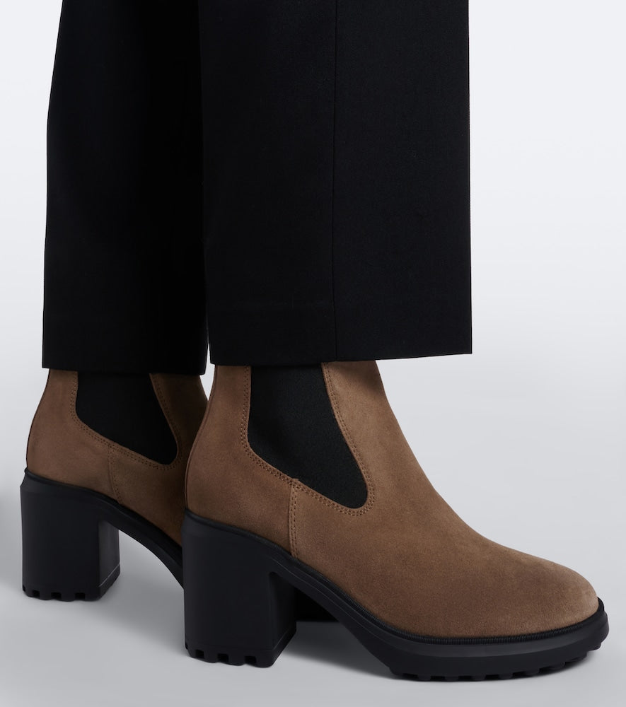 Brown Hogan H724 suede ankle boots - Mid Heels