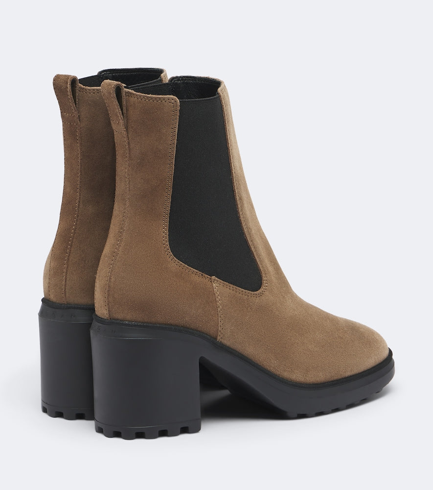 Brown Hogan H724 suede ankle boots - Mid Heels