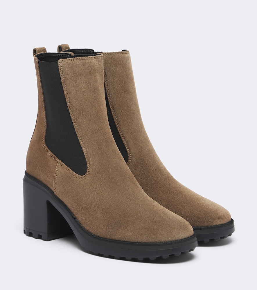 Brown Hogan H724 suede ankle boots - Mid Heels