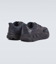 Hoka One One Clifton LS leather-trimmed mesh sneakers