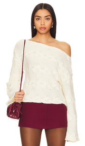House of Harlow 1960 x REVOLVE Elaina Braided Sweater in Ivory - House of Harlow 1960 x REVOLVE Pull Tressé Elaina en Ivoire - House of Harlow 1960 x REVOLVE Elina 象牙色编织毛衣 - House of Harlow 1960 x REVOLVE Elaina Flechtpullover in Elfenbein - House of Harlow 1960 x REVOLVE Elaina 브레이드 스웨터 - House of Harlow 1960 x REVOLVE Elaina Maglione intrecciato in avorio