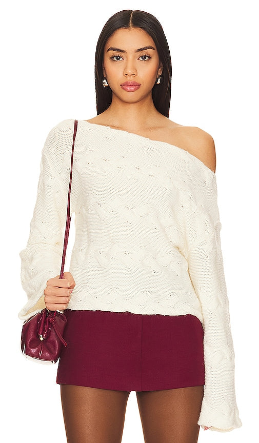 House of Harlow 1960 x REVOLVE Elaina Braided Sweater in Ivory - House of Harlow 1960 x REVOLVE Pull Tressé Elaina en Ivoire - House of Harlow 1960 x REVOLVE Elina 象牙色编织毛衣 - House of Harlow 1960 x REVOLVE Elaina Flechtpullover in Elfenbein - House of Harlow 1960 x REVOLVE Elaina 브레이드 스웨터 - House of Harlow 1960 x REVOLVE Elaina Maglione intrecciato in avorio