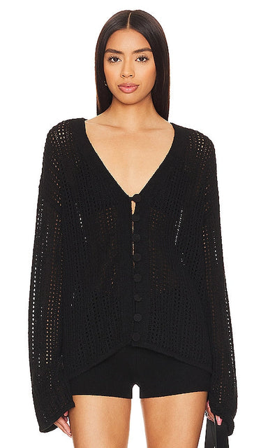 House of Harlow 1960 x REVOLVE Salene Mesh Cardigan in Black - House of Harlow 1960 x REVOLVE Cardigan en Maille Salene en Noir - House of Harlow 1960 x REVOLVE Salene 黑色网眼开衫 - House of Harlow 1960 x REVOLVE Salene Mesh Cardigan in Schwarz - House of Harlow 1960 x REVOLVE Salene 메시 카디건 in 블랙 - Cardigan in rete Salene House of Harlow 1960 x REVOLVE in nero