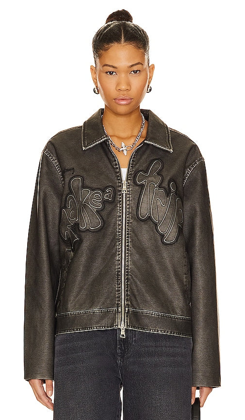 House of Sunny Fade Take A Trip Jacket in Black