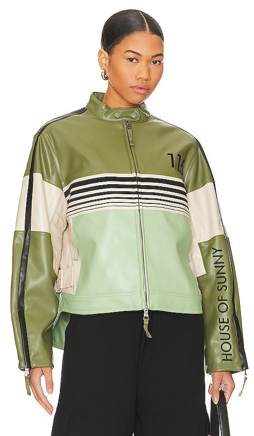House of Sunny The Racer Jacket in Green