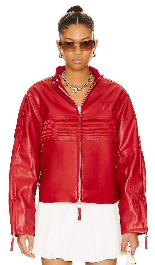House of Sunny The Racer Jacket in Red