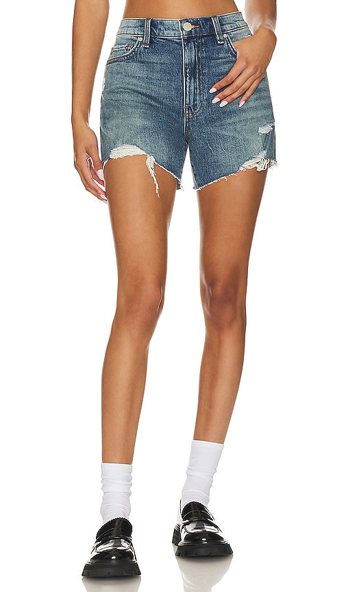 Hudson Jeans Devon High Rise Boyfriend Short in Blue - Hudson Jeans - Devon - Short boyfriend taille haute - Bleu - Hudson Jeans Devon 高腰男友风短裤 蓝色 - Hudson Jeans Devon Boyfriend-Shorts mit hohem Bund in Blau - Hudson Jeans Devon 하이 라이즈 보이프렌드 쇼츠 블루 색상 - Pantaloncini Boyfriend Hudson Jeans Devon a vita alta in blu