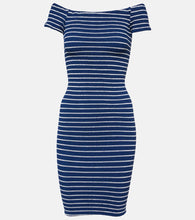 Hunza G Grace striped off-shoulder midi dress