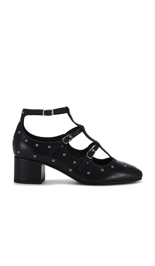 INTENTIONALLY BLANK Pickle Heel in Black | Black Mary Jane Flats for Women