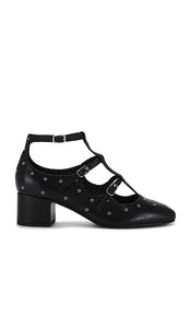 INTENTIONALLY BLANK Pickle Heel in Black | Black Mary Jane Flats for Women