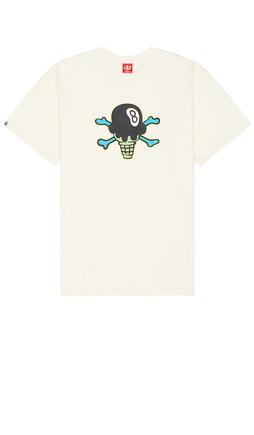 ICECREAM 8 Ball Tee in White - T-shirt à 8 balles ICECREAM en blanc - ICECREAM 白色 8 球 T 恤 - ICECREAM 8-Ball-T-Shirt in Weiß - ICECREAM 8 볼 티셔츠 - T-shirt Icecream 8 Ball in bianco