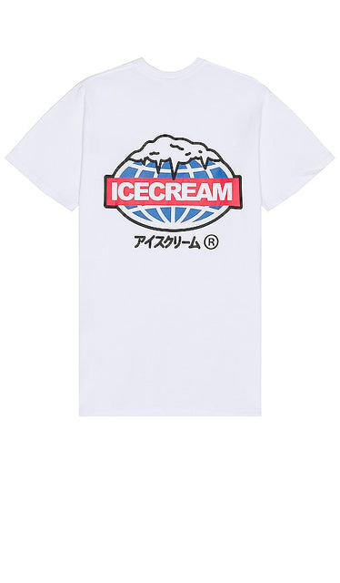 ICECREAM Cold World Tee in White - T-shirt ICECREAM Cold World en blanc - ICECREAM Cold World 白色 T 恤 - ICECREAM Cold World T-Shirt in Weiß - ICECREAM 콜드 월드 티셔츠 - T-shirt Icecream Cold World in bianco