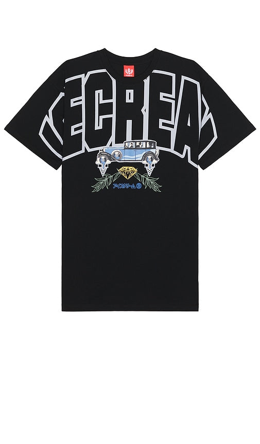 ICECREAM Collegiate Tee in Black - T-shirt collégial ICECREAM en noir - ICECREAM 黑色学院 T 恤 - ICECREAM Collegiate T-Shirt in Schwarz - ICECREAM 대학 티셔츠 - T-shirt collegiale ICECREAM in nero