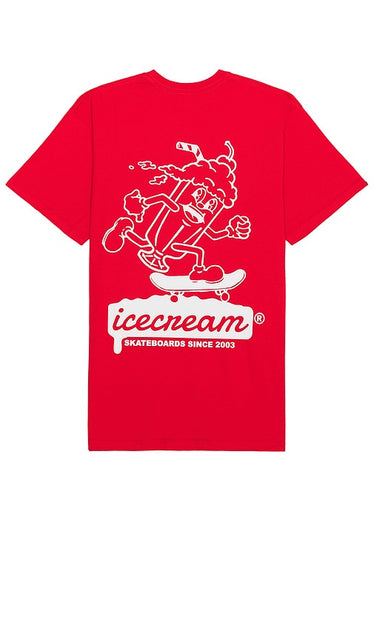 ICECREAM Since 2003 Tee in Red - T-shirt ICECREAM depuis 2003 en rouge - ICECREAM 始于 2003 年 红色 T 恤 - ICECREAM Seit 2003 T-Shirt in Rot - ICECREAM Since 2003 티셔츠 in Red - GELATO Dal 2003 T-shirt in rosso