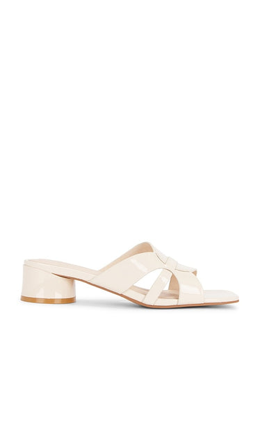 INTENTIONALLY BLANK Beatrix Heel in Cream | Cream Open Toe Mules for Women