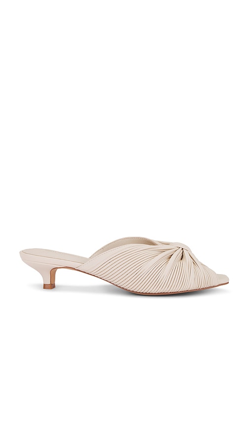 INTENTIONALLY BLANK Curfew Heel in Cream | Cream Open Toe Mules for Women