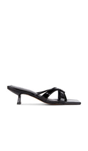 INTENTIONALLY BLANK Eli Sandal in Black | Black Open Toe Mules for Women