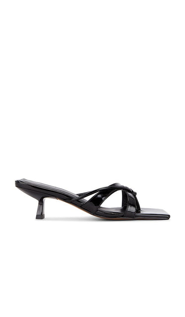 INTENTIONALLY BLANK Eli Sandal in Black | Black Open Toe Mules for Women
