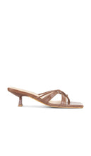 INTENTIONALLY BLANK Eli Sandal in Brown | Chestnut Open Toe Mules for Women