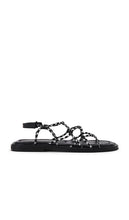 INTENTIONALLY BLANK Lychee Sandal in Black | Black & White Flat Sandals for Women