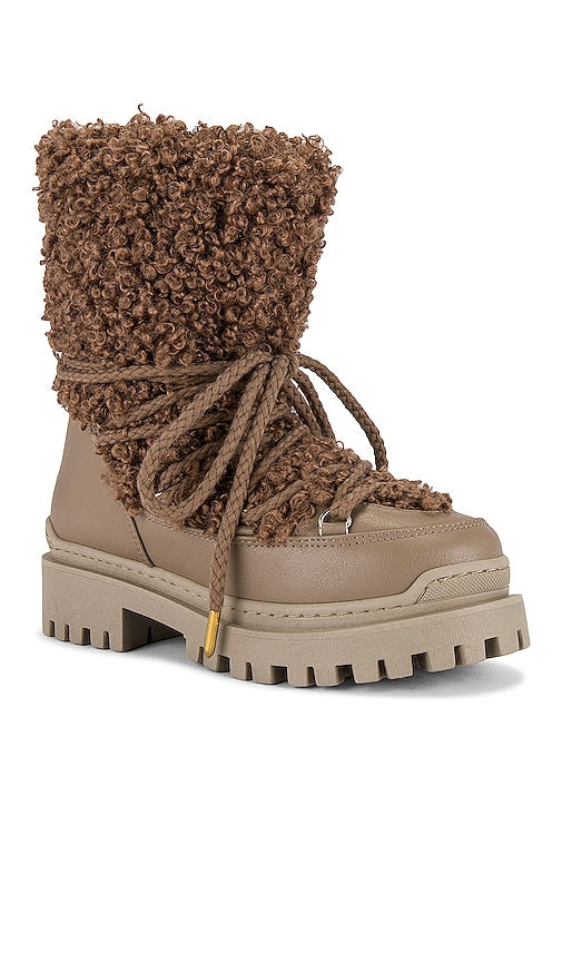 INUIKII Faux Leather Riccio Boot in Taupe