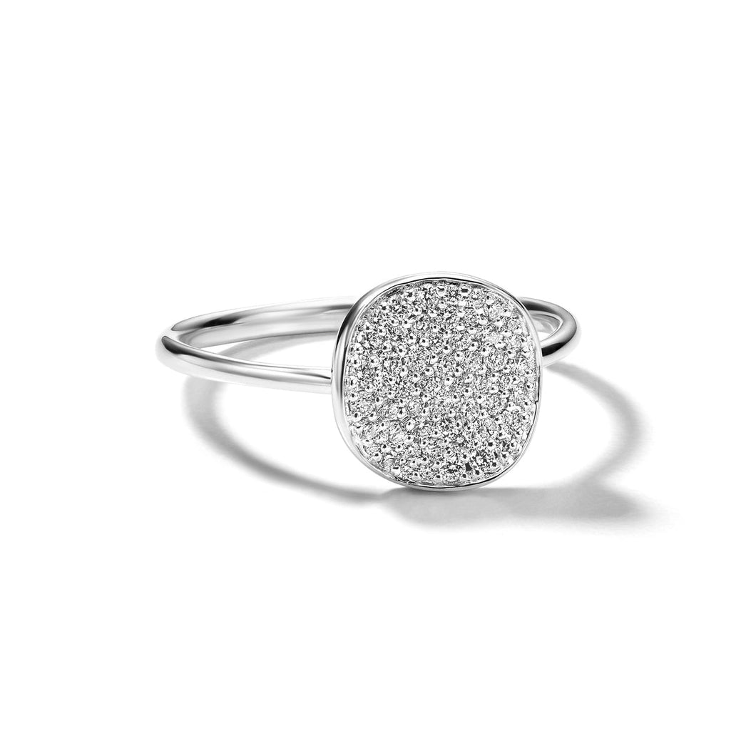 IPPOLITA 1/4ctw Diamond Small Flower Sterling Silver Disc Ring - Size 7 - STARDUST