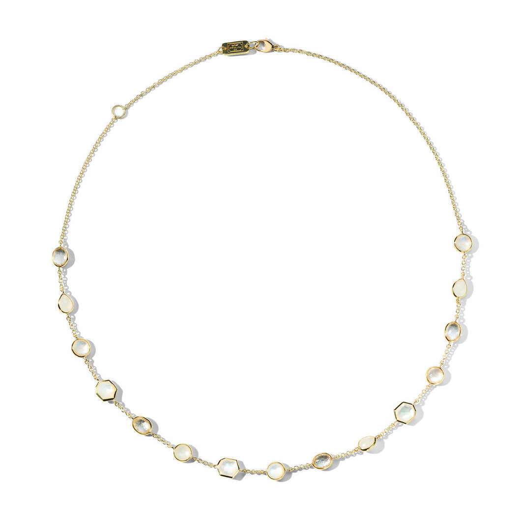 IPPOLITA 15 Stone Station Yellow Gold Chain Necklace in Flirt - ROCK CANDY
