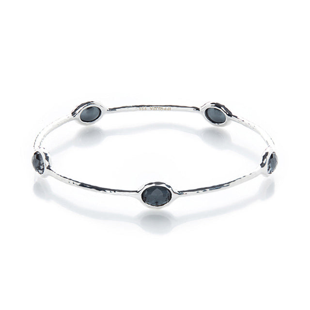 IPPOLITA 5-Stone Hematite Bangle Bracelet in Sterling Silver - ROCK CANDY