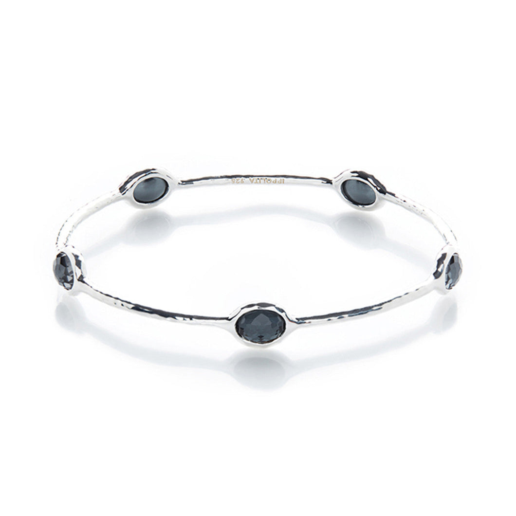 IPPOLITA 5-Stone Hematite Bangle Bracelet in Sterling Silver - ROCK CANDY