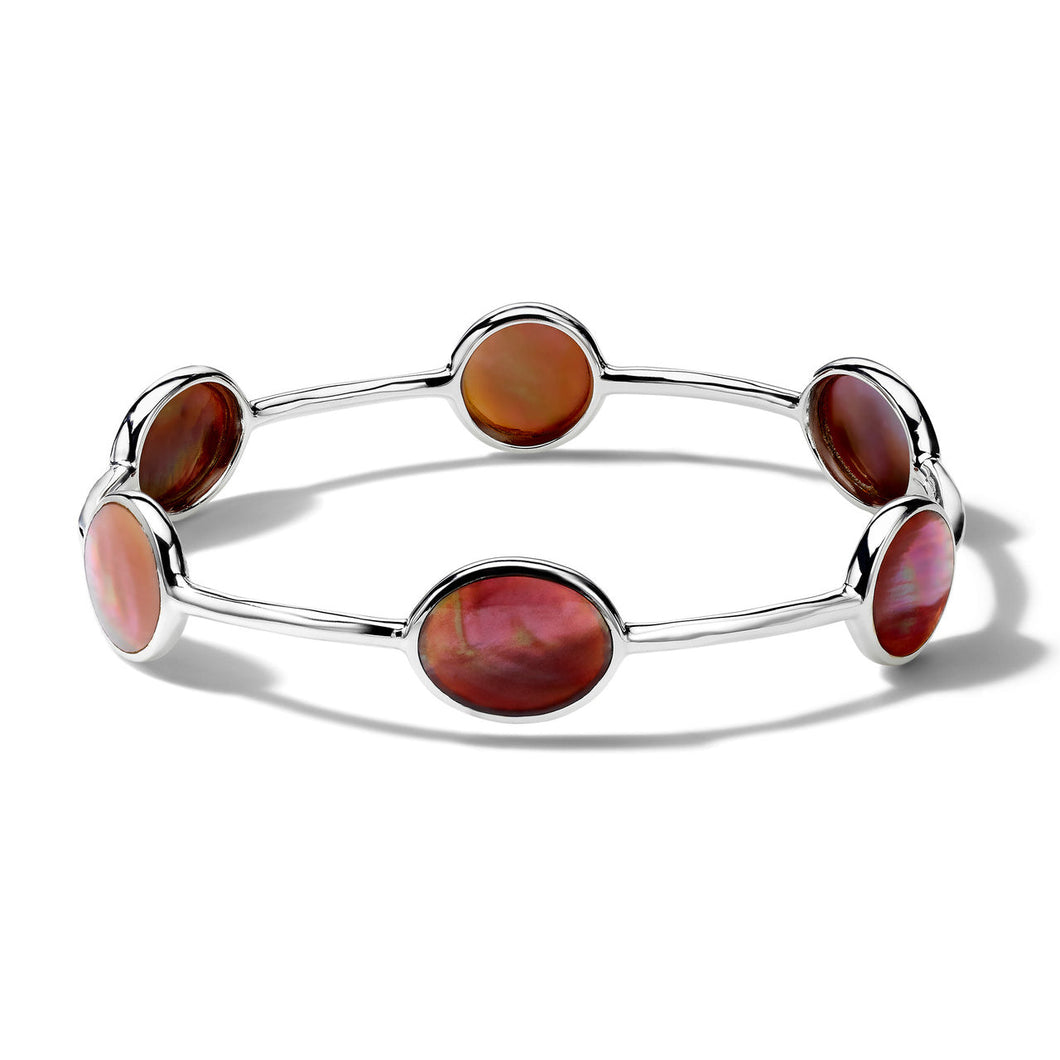 IPPOLITA 6-Stone Brown Shell Bangle in Sterling Silver - POLISHED ROCK CANDY